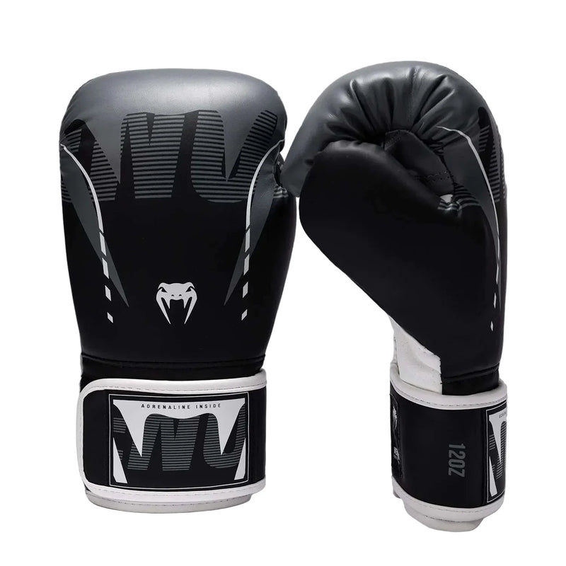 Gants de boxe Venum Adrenaline – Noir/Argent/Gris