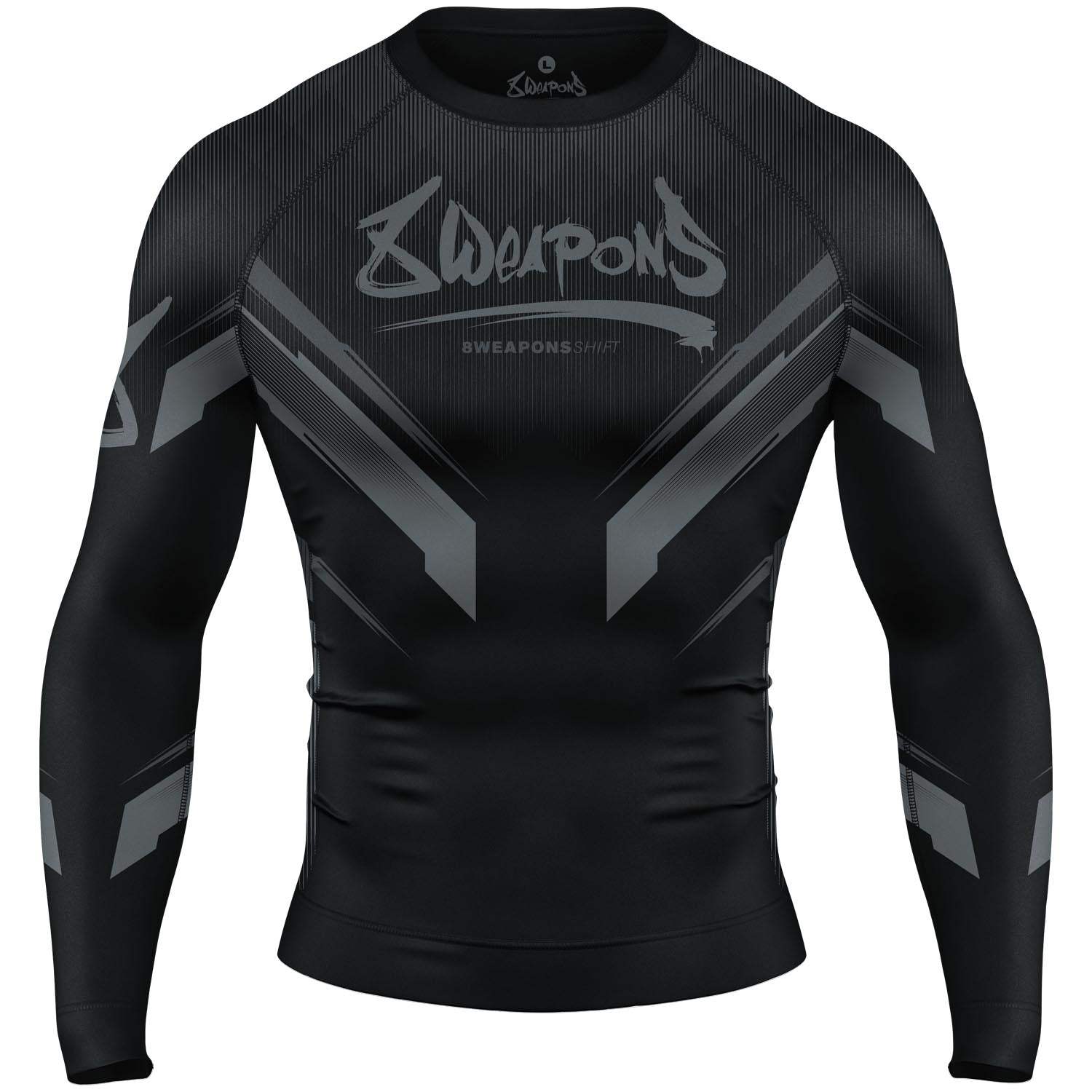 Rashguard manches courtes noir 8 WEAPONS coupe ajustée performance durable