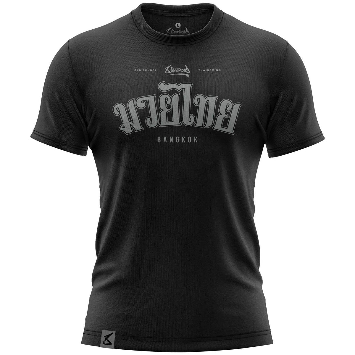T-shirt noir 8 Weapons Bangkok style Muay Thaï confortable et résistant