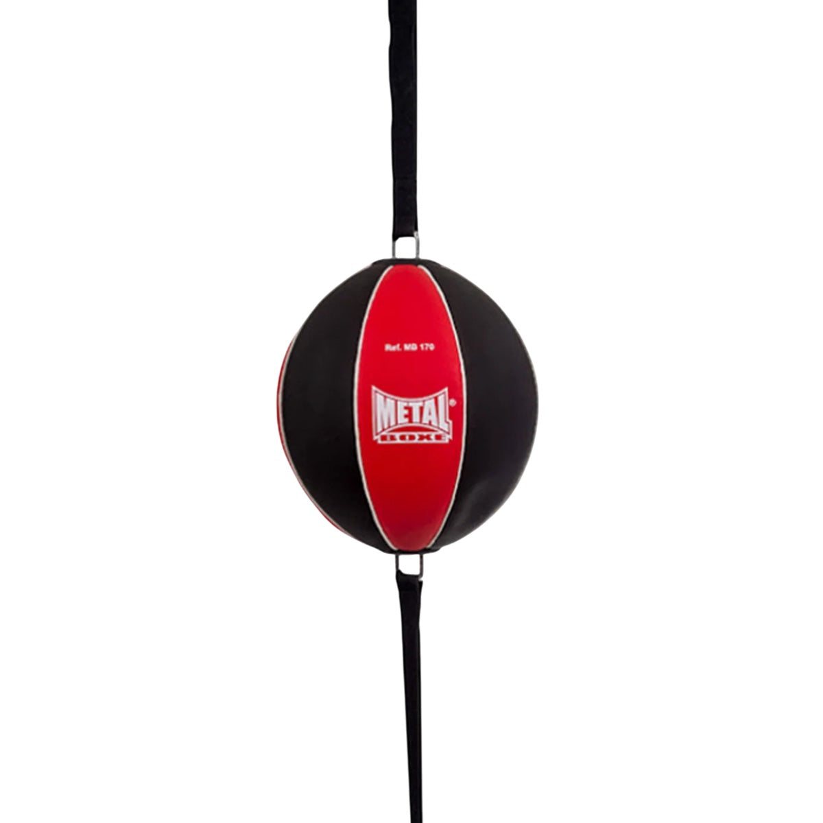 Ballon double attaches Metal Boxe noir, blanc et rouge pour entraînement boxe et sports de combat