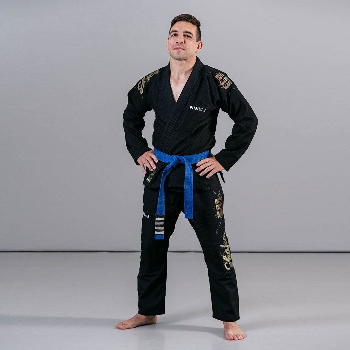 Kimono de Brazilian Jiu-Jitsu FUJIMAE Shaka 2.0 noir khaki marron résistant et léger pour entraînement professionnel