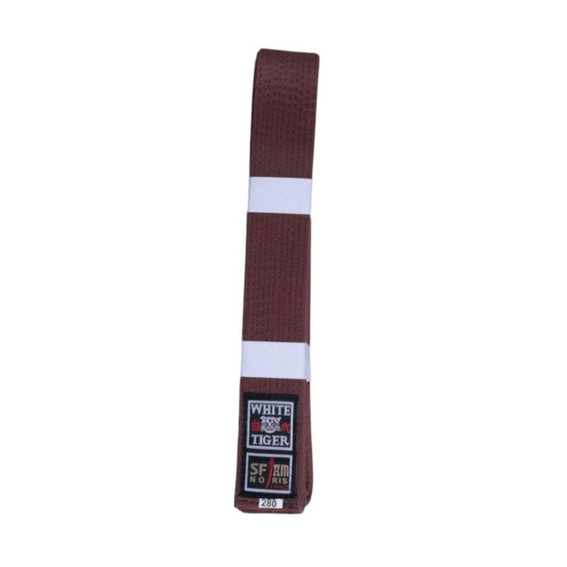 Ceinture de Judo Noris White Tiger piquée Marron