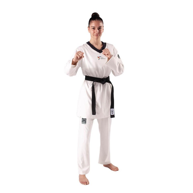 Dobok de Taekwondo Kwon Slimfit WT Col Noir 1010