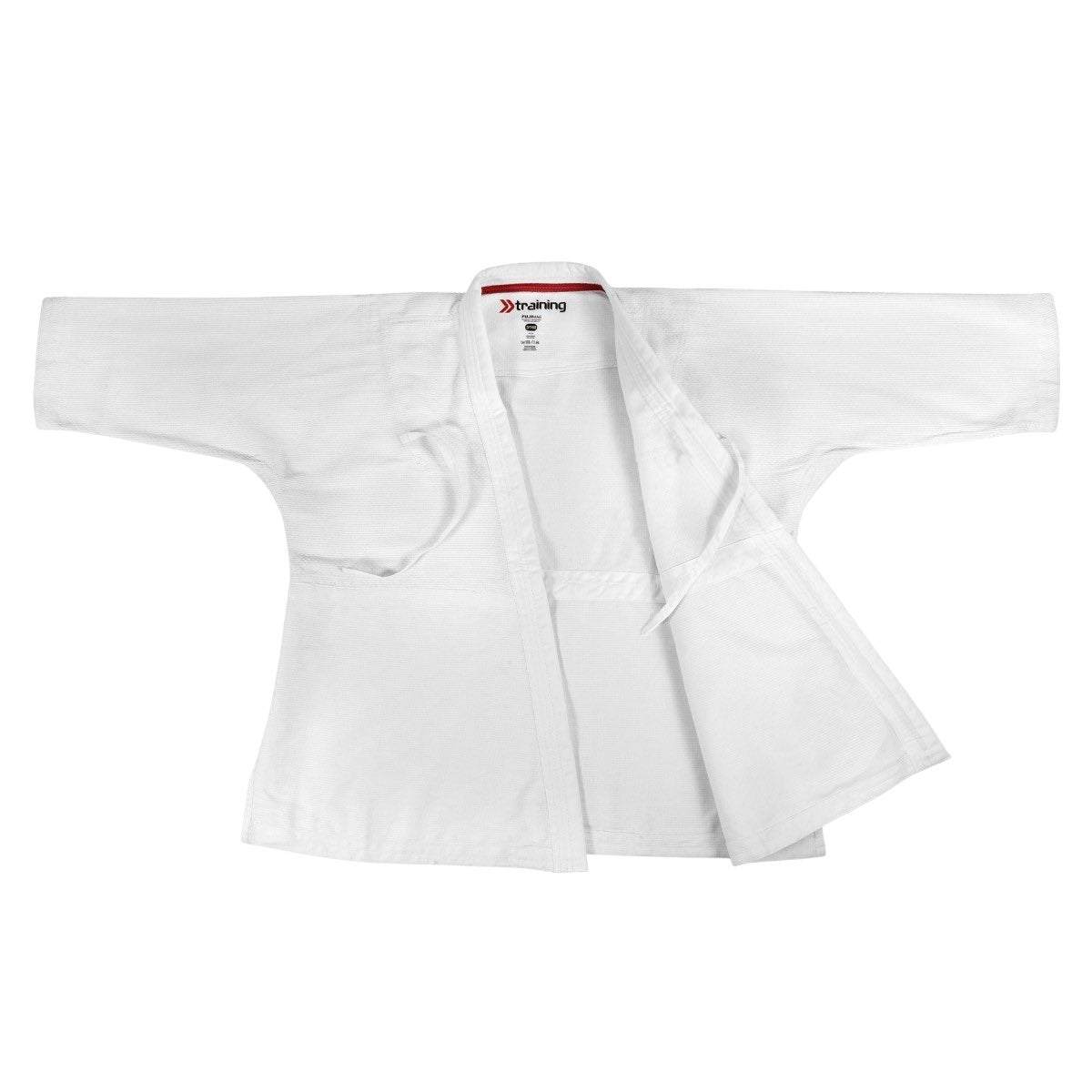 White Fujimae Keikogi Aïkido training jacket for women with reinforced shoulders and tailored sleeves