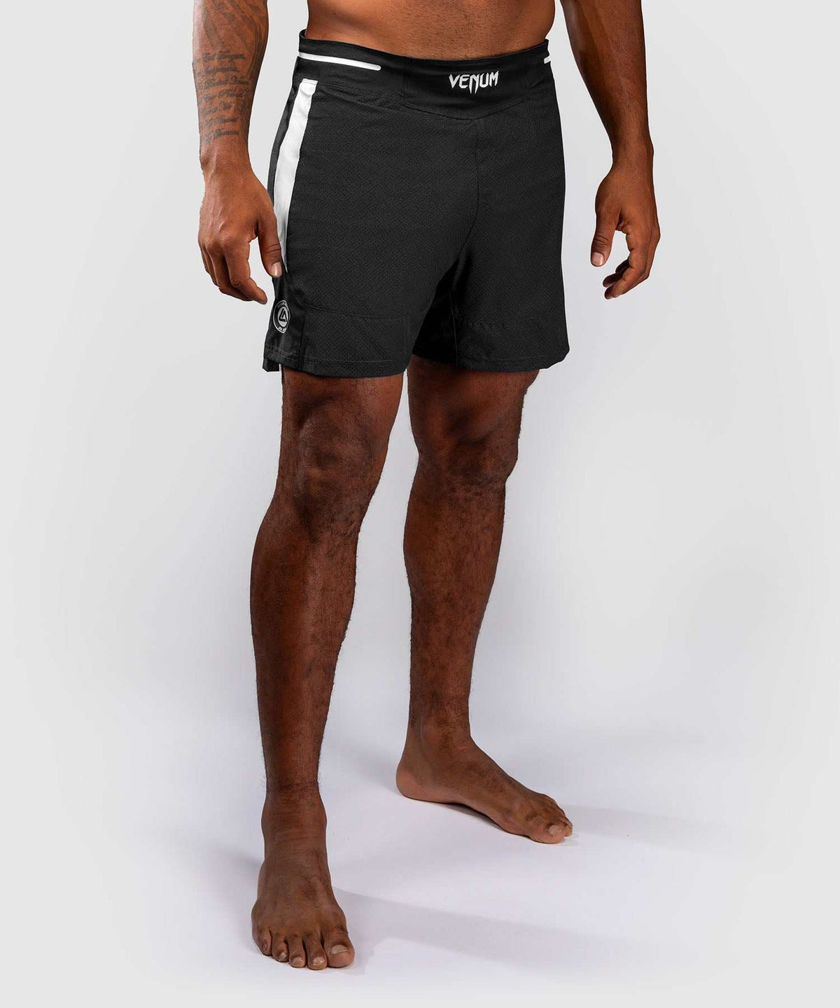 Fightshort Venum x Roger Gracie Academy noir, léger et résistant pour MMA et jiu-jitsu