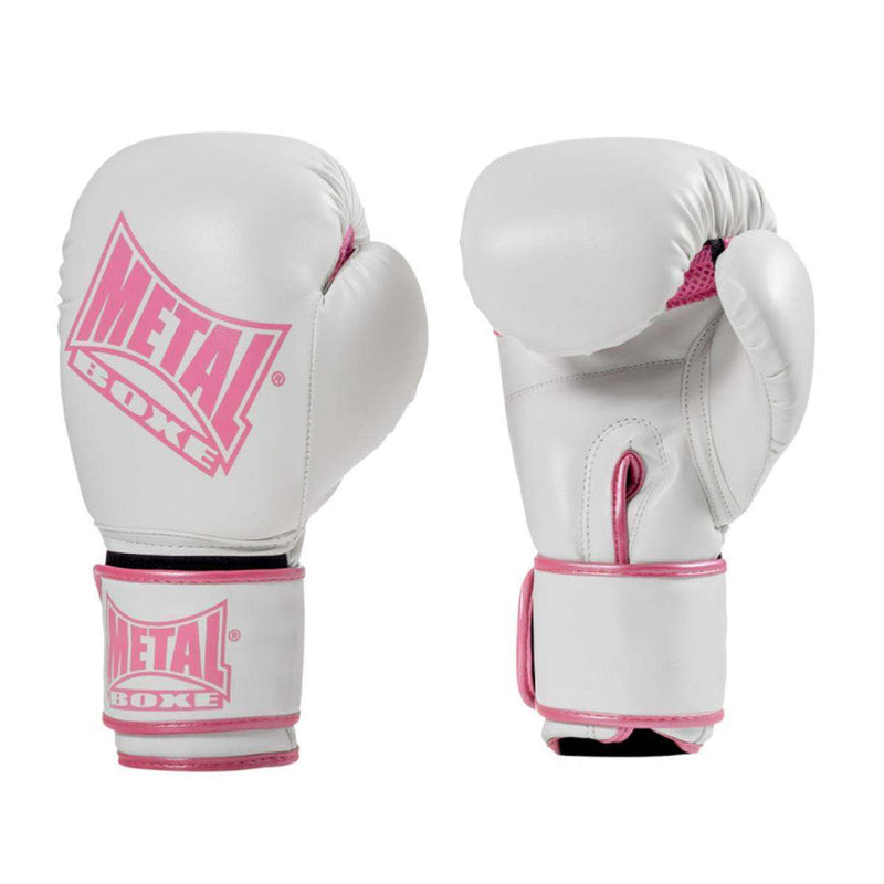 Gants de Boxe Entraînement Metal Boxe MB200 Blanc/Rose