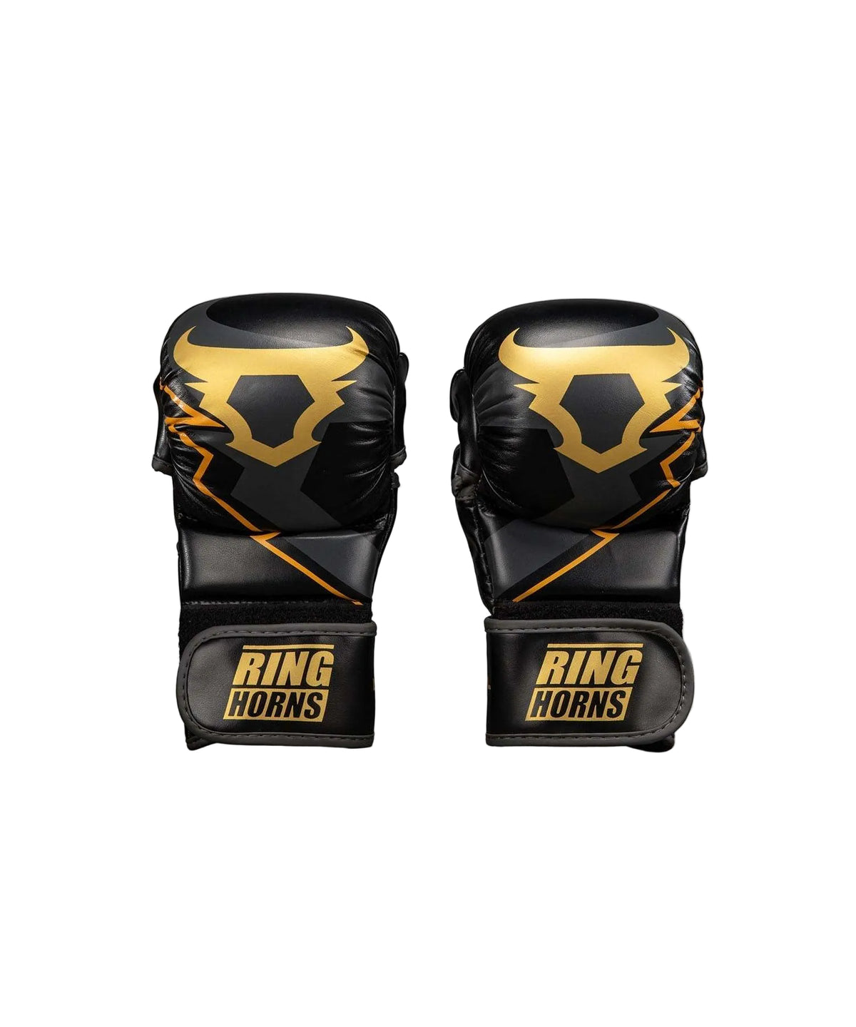 Protège-tibias Venum x Ringhorns Charger noir et or pour muay-thaï et kick-boxing