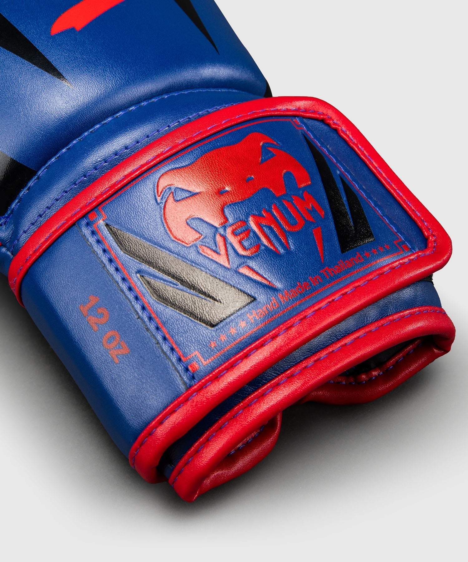 Gants de boxe Venum Elite bleu foncé et rouge avec mousse multi-densité et fermeture velcro large