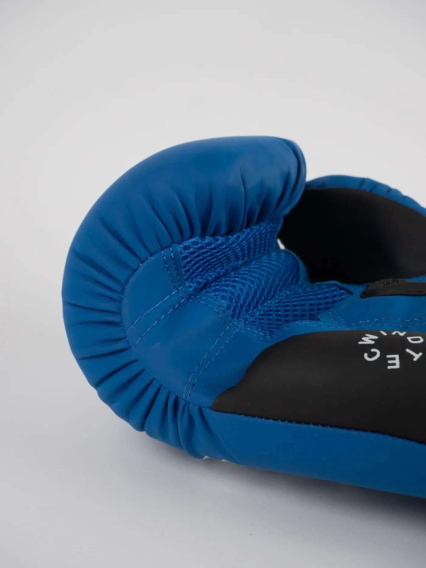 Blue competition boxing gloves with triple density foam and premium synthetic leather for optimal shock absorption and comfort