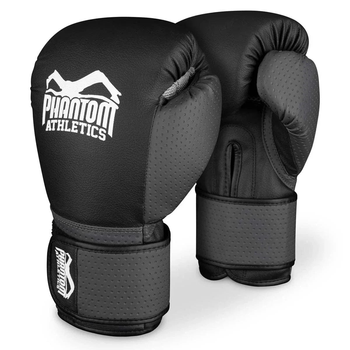 Gants de boxe Reaper noirs avec mousse injectée et maintien poignet avancé, idéaux pour boxe et kickboxing.