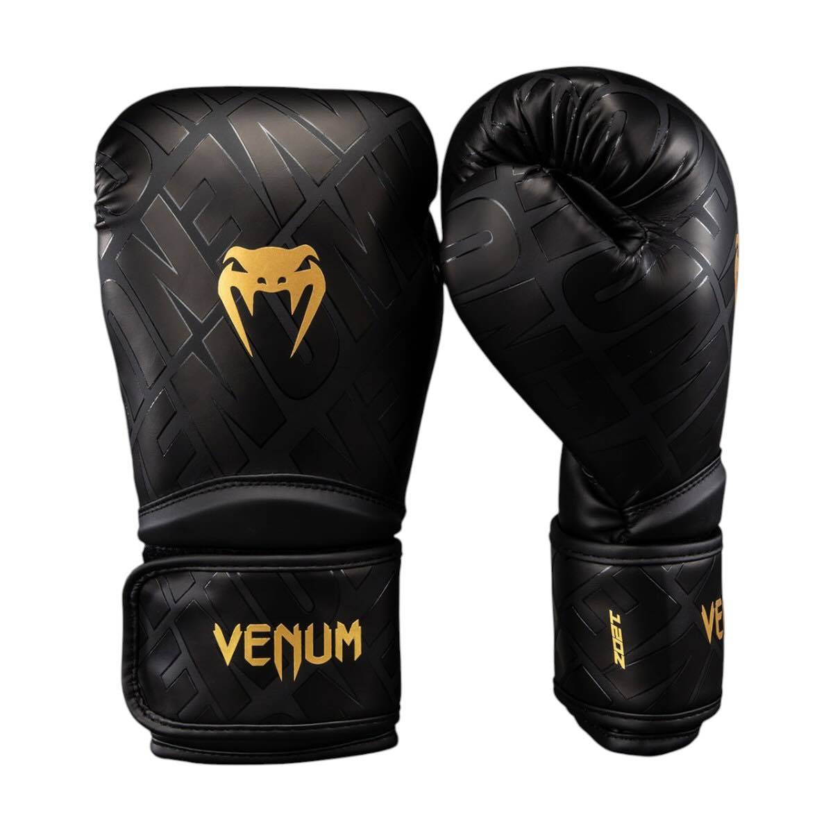 Gants de Boxe Venum Contender 1.5 XT 3D noir et or en semi-cuir avec mousse multi-densité et velcro large