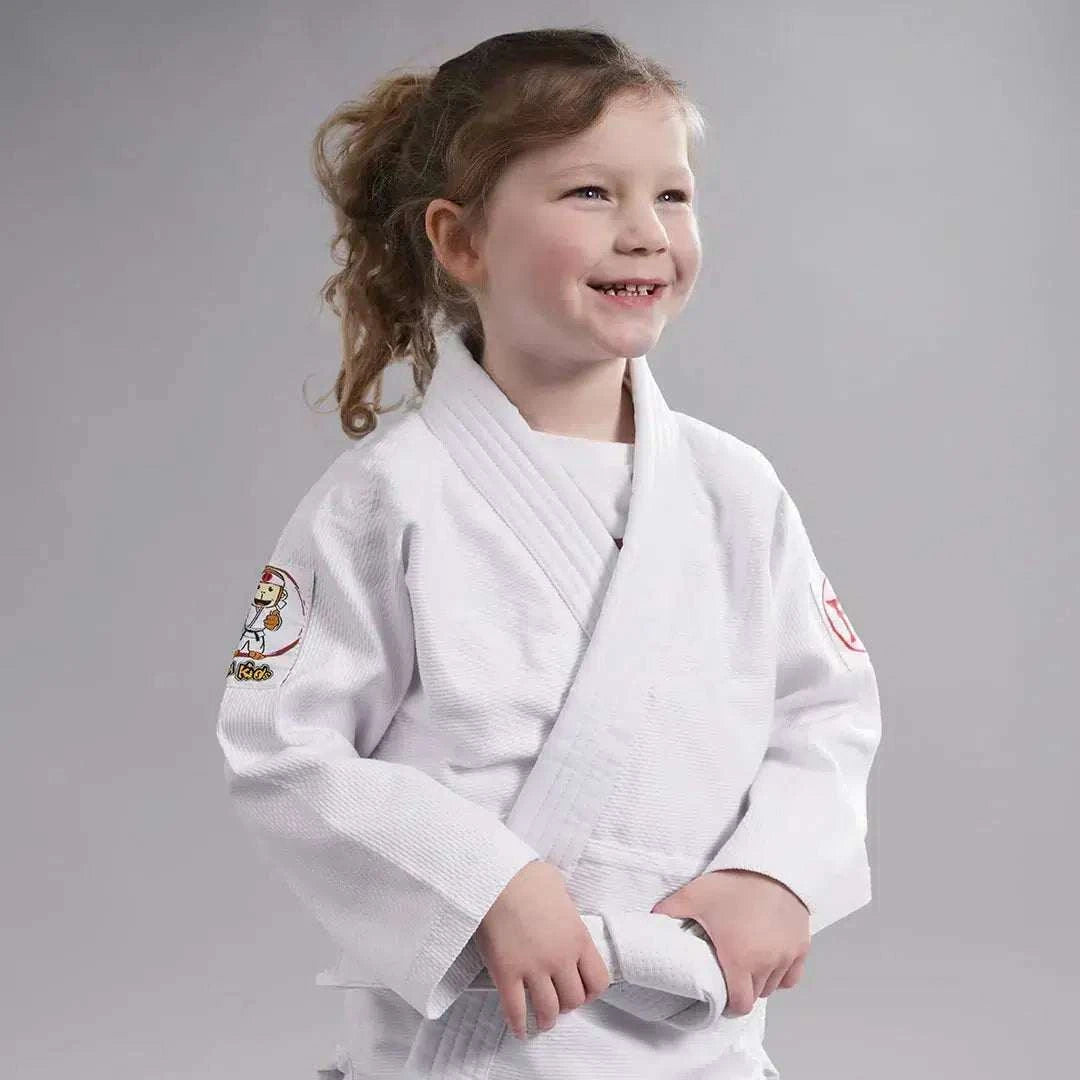 Kimono de judo enfant Hajime Fighting Films avec ceinture blanche, léger et résistant pour débutants