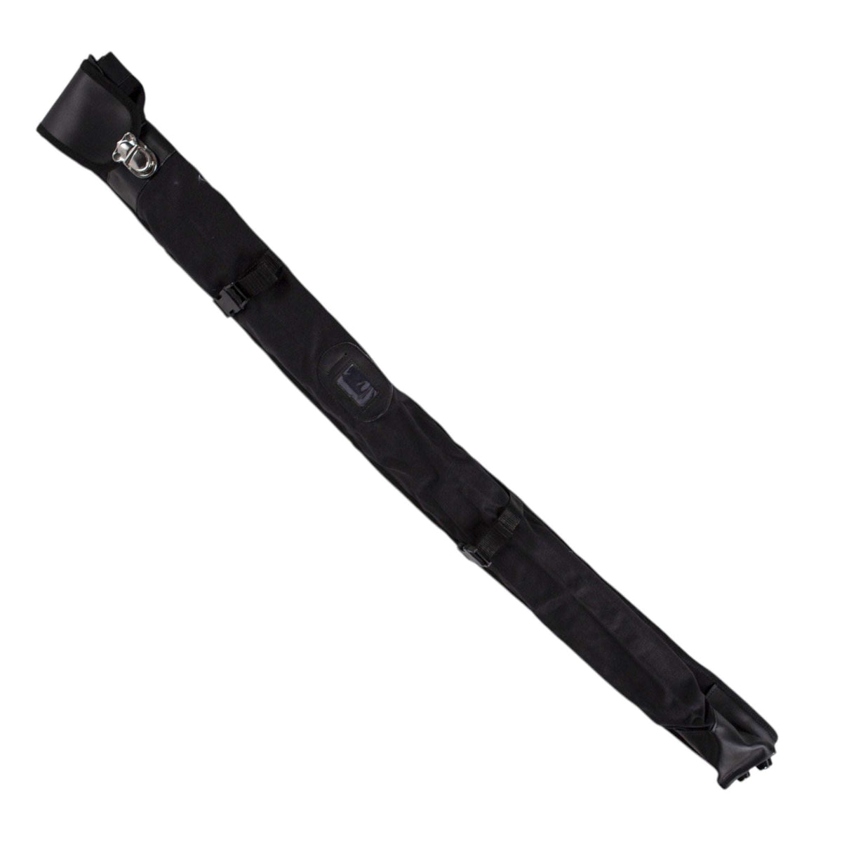 Housse noire en toile renforcée pour shinaï 135 cm, étui protecteur avec bandoulière réglable et renforts de protection.