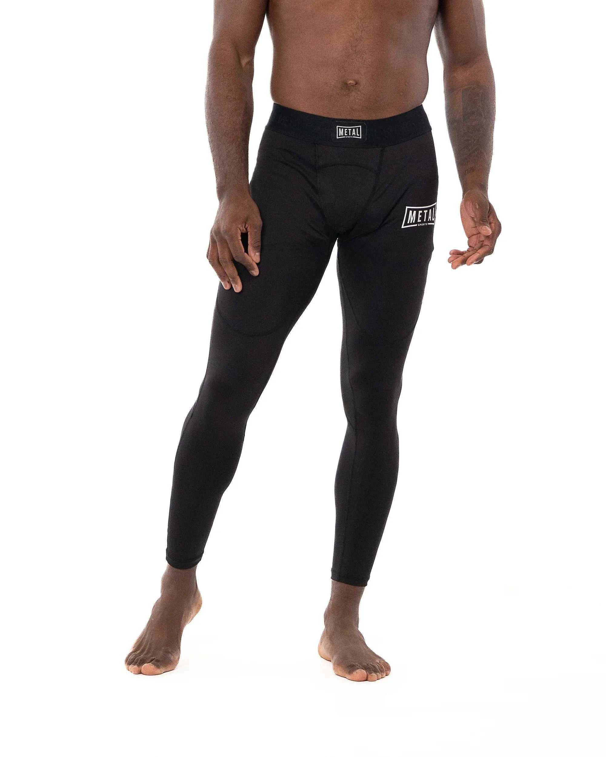 Legging Homme Metal Boxe noir de compression pour entraînement et combat, confort et maintien optimal.