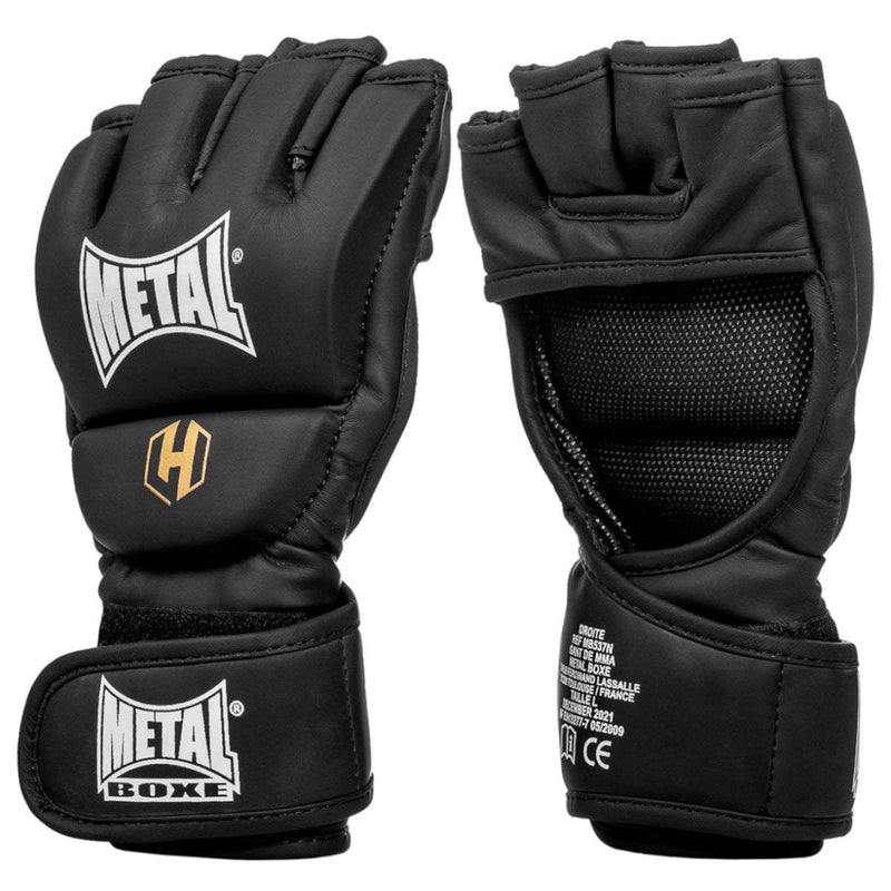 Gants MMA Metal Boxe Hexagone noir – Entraînement & compétition