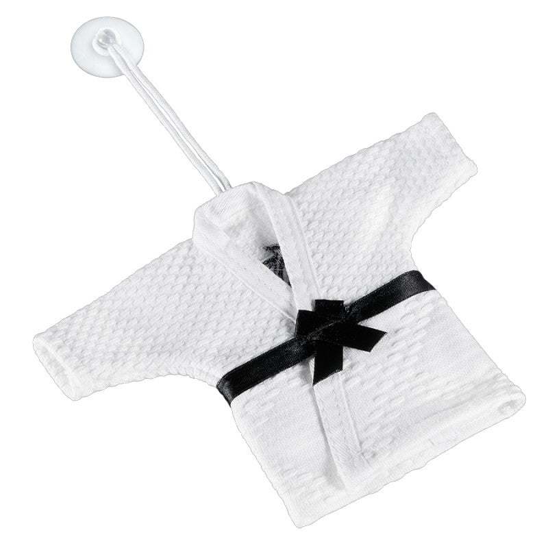 Mini kimono de judo Mizuno accroché par son anneau métallique