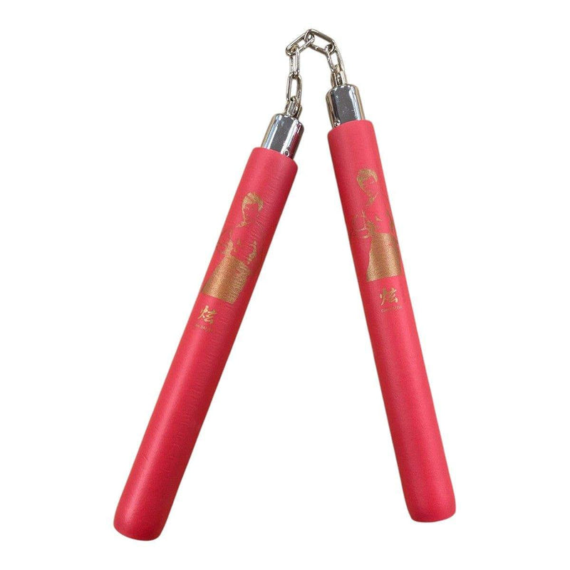 Nunchaku Bruce Lee mousse chaîne rouge