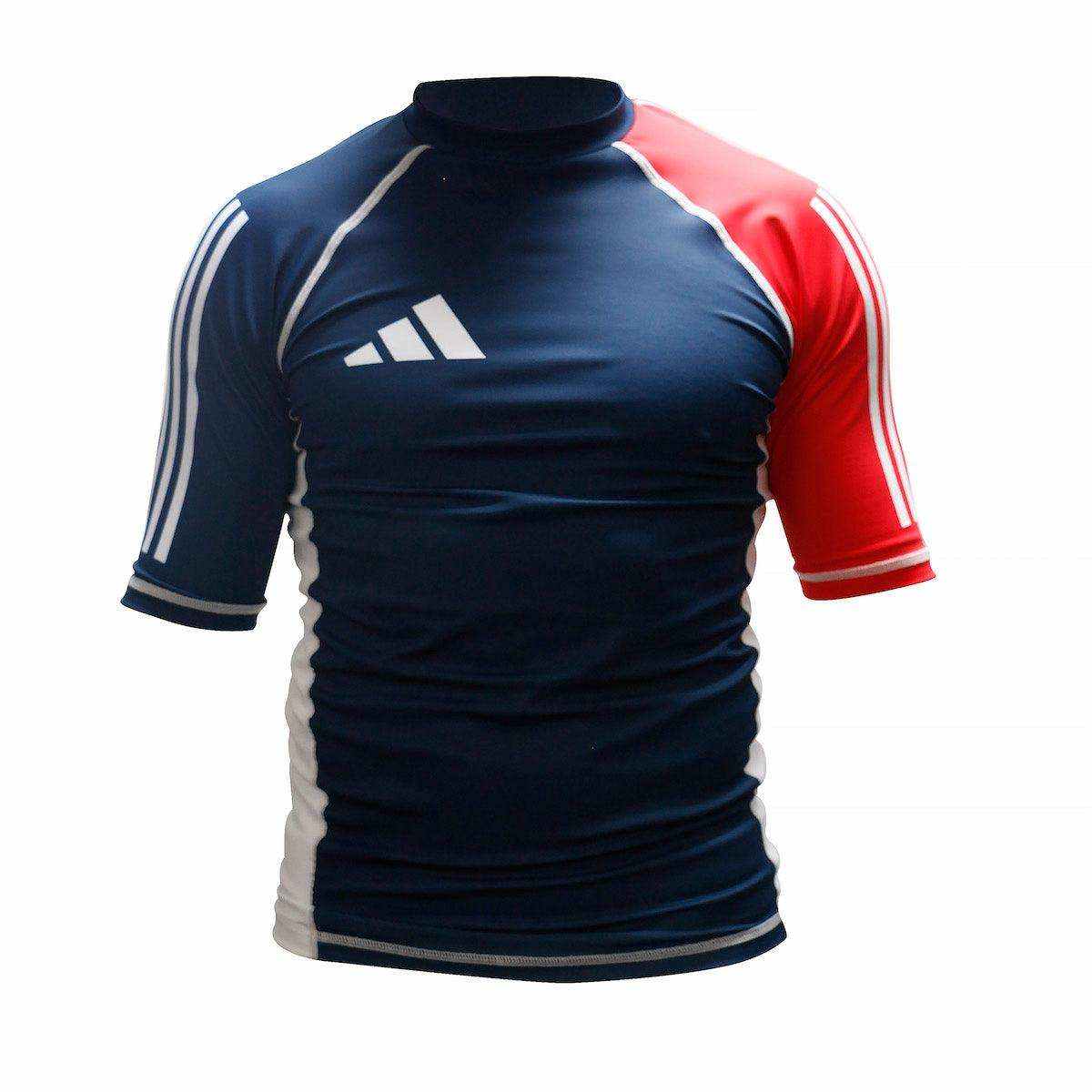 Rashguard Manches Courtes Adidas - Bleu/Blanc/Rouge ADICSR01