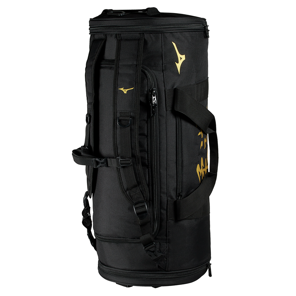 Sac Mizuno Multiway noir or, compartiment central double zip