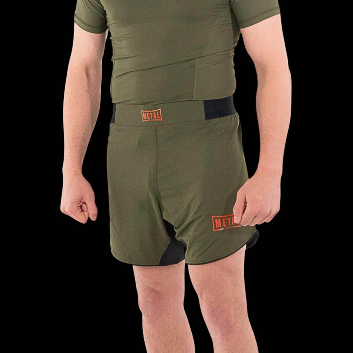 Short MMA kaki Metal Boxe, léger, résistant et flexible pour combat et entraînement