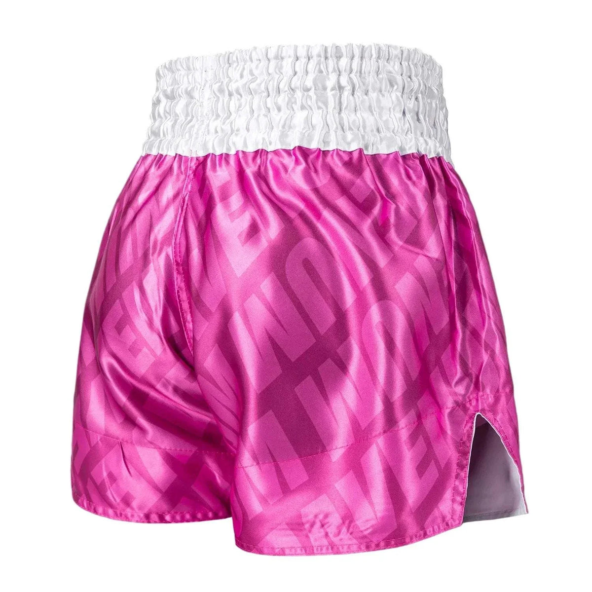 Shorts Muay Thaï Venum Contender XT rose candy et blanc, coupe traditionnelle et tissu léger pour mobilité optimale