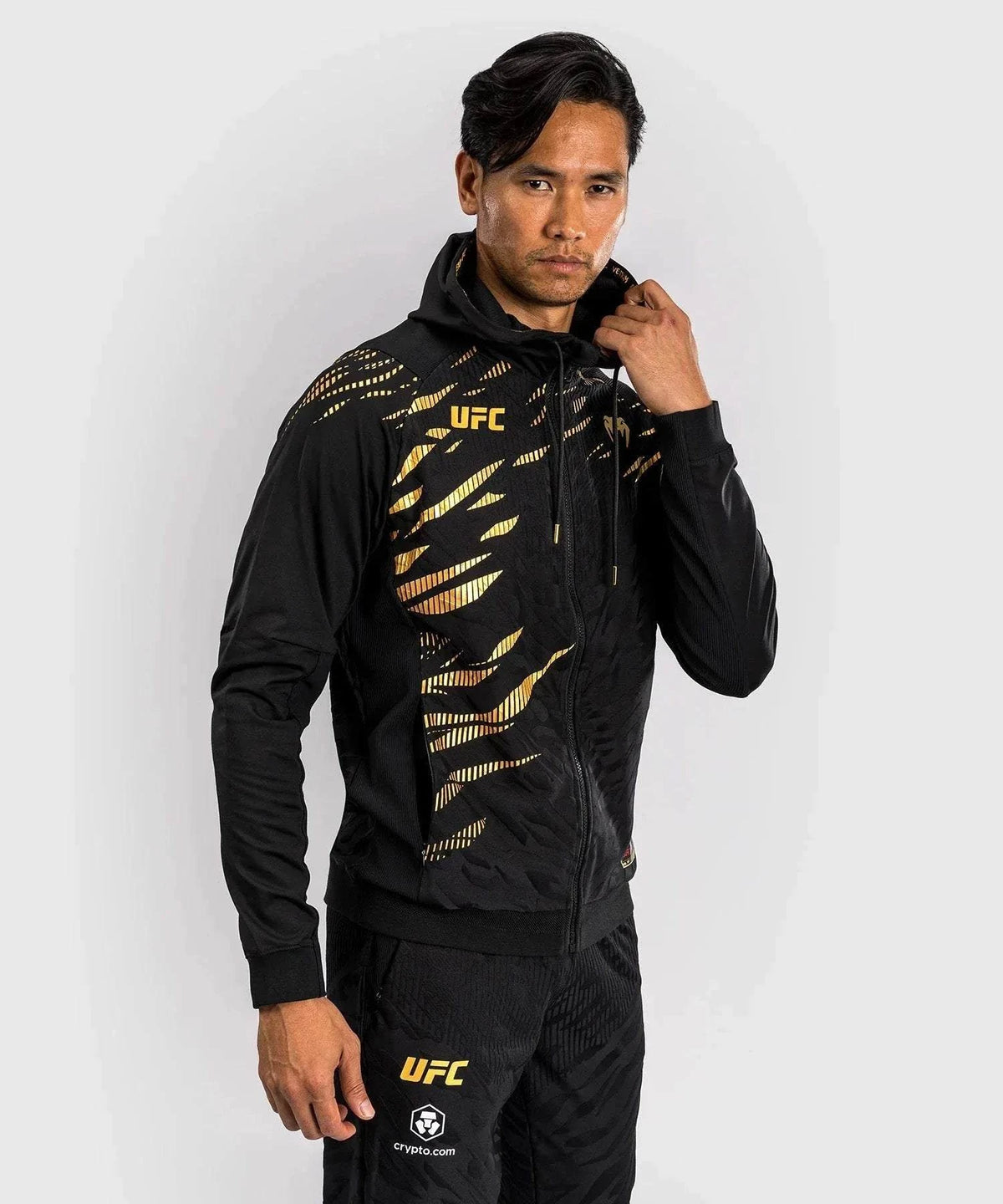 Sweatshirt à Capuche UFC Fusion by Venum Authentic Fight Night Champion Noir/Or