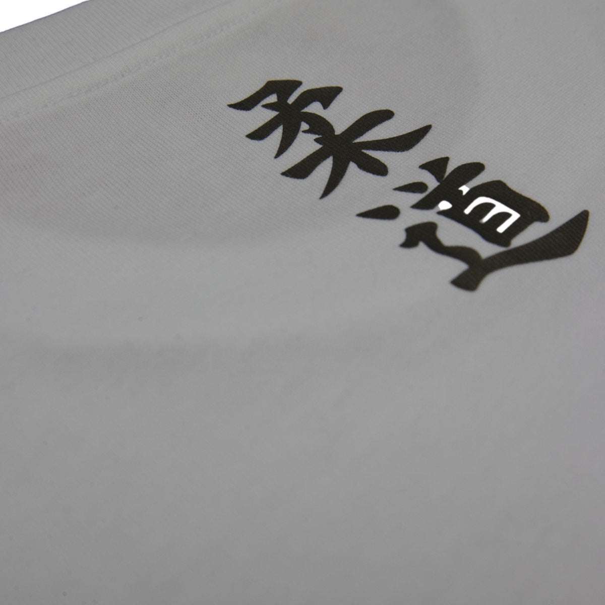 T-shirt Mizuno Judo blanc avec Kanji Judo au dos, coupe regular, col rond, manches courtes, en coton et polyester recyclé.