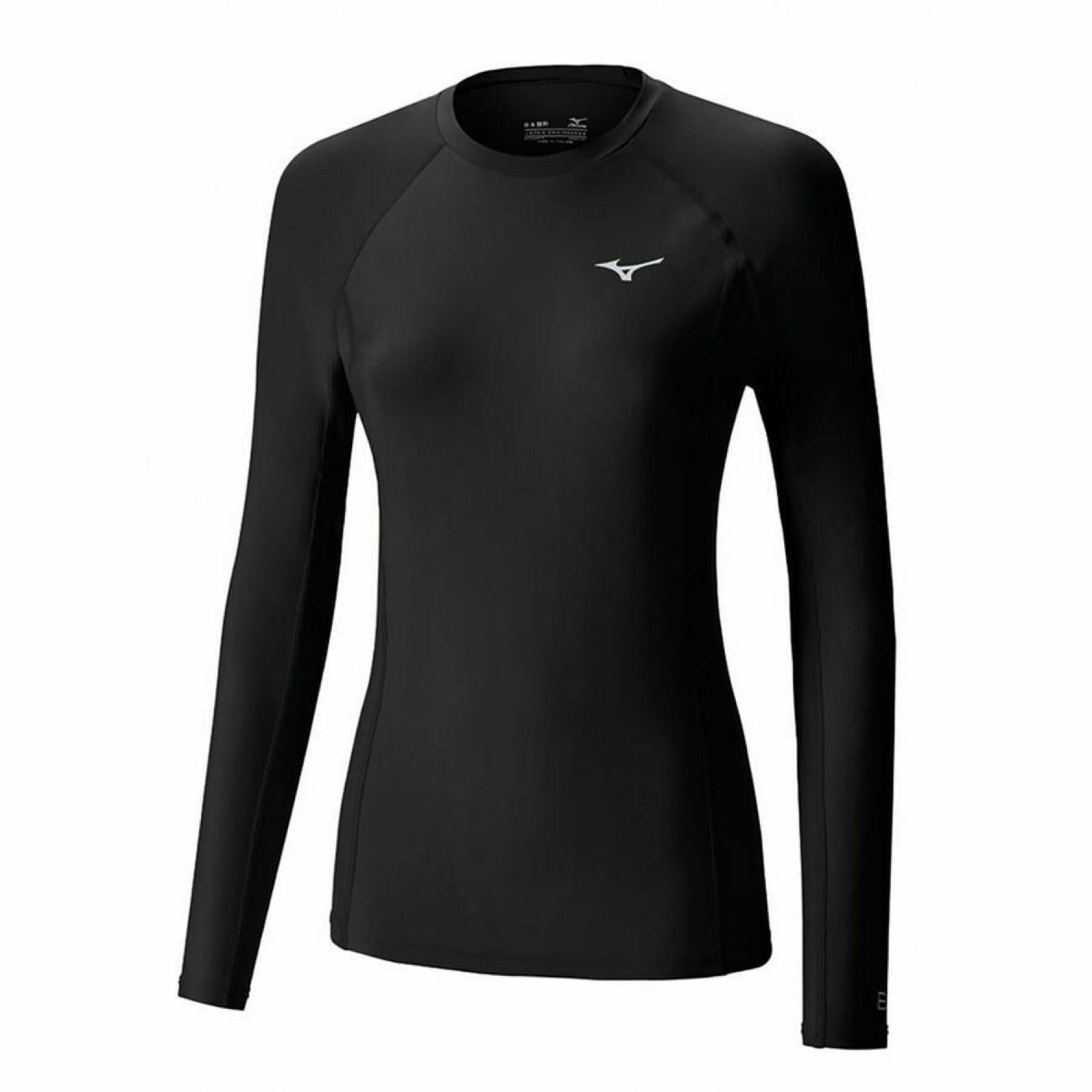 Rashguard Mizuno Bio Gear manches longues femme noir, coupe compression féminine