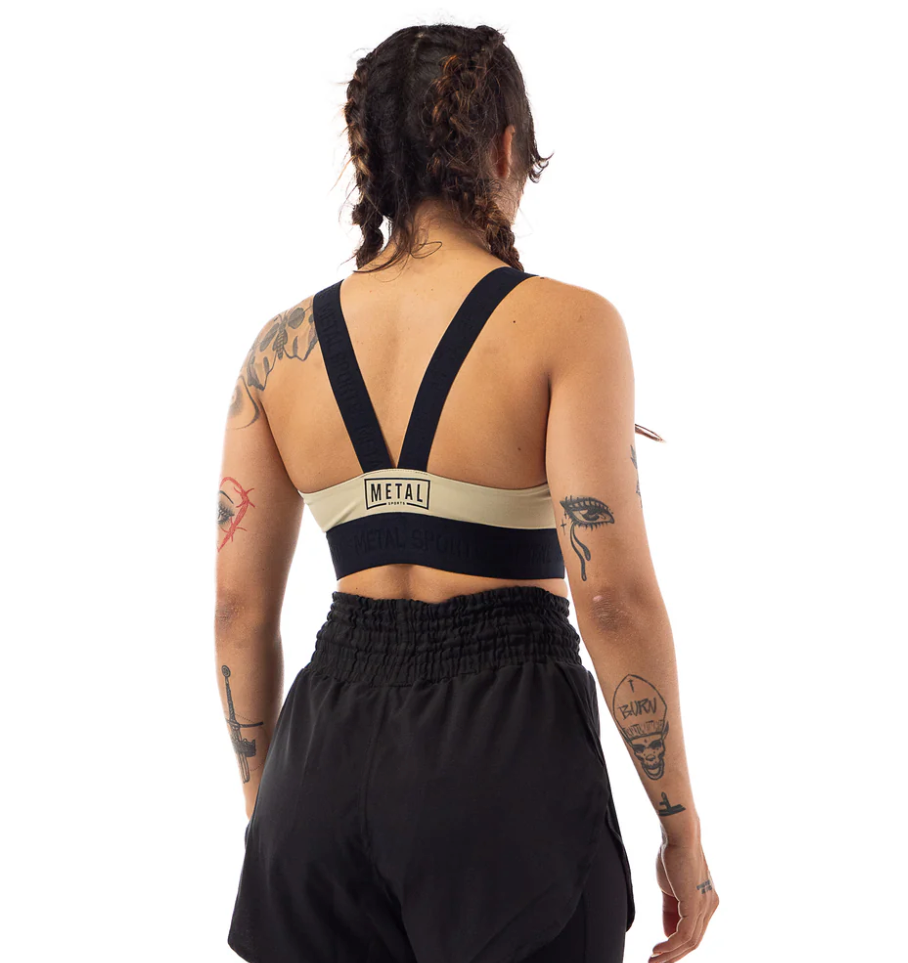Brassière de sport élastique Femme Metal Boxe