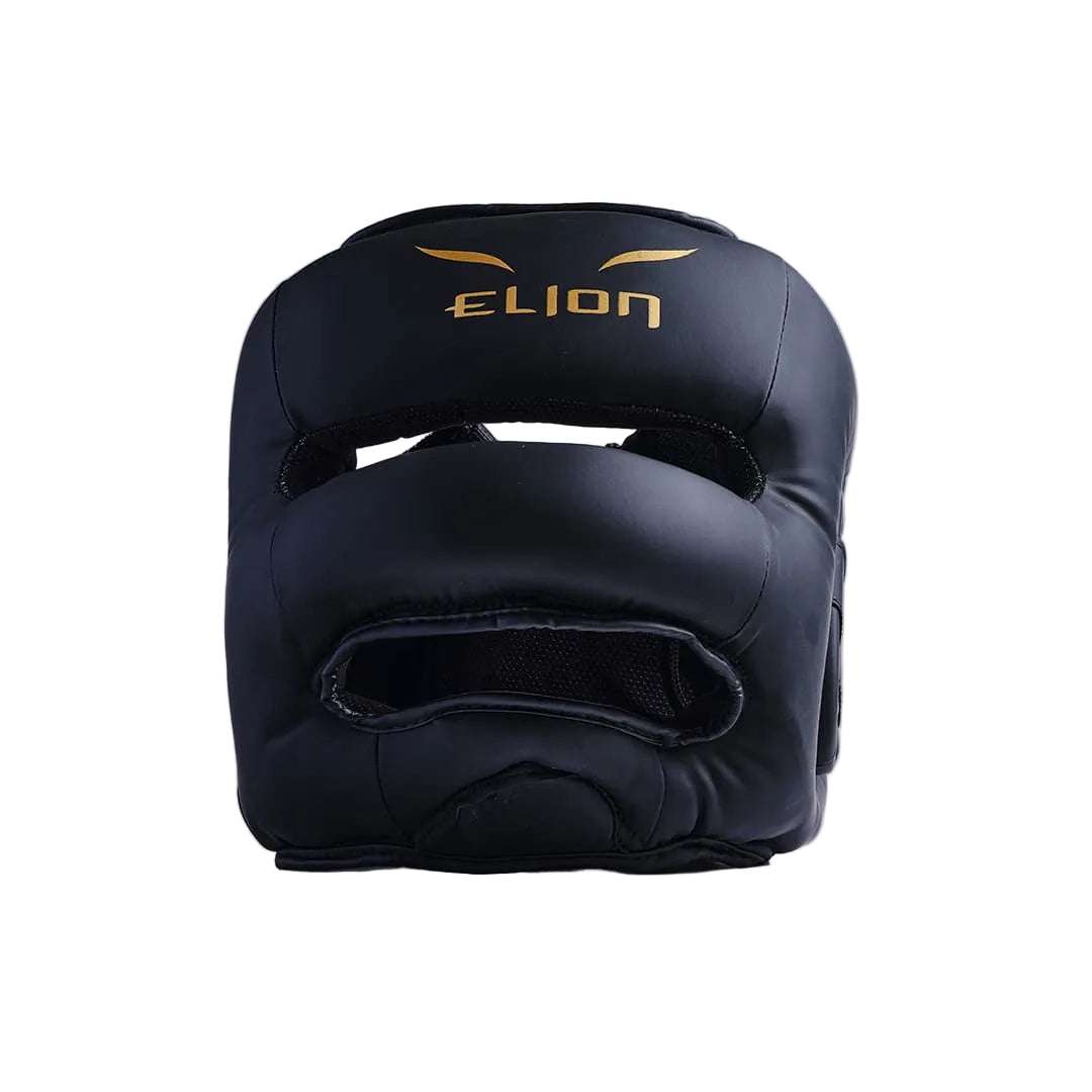 Casque à barre Elion Extravagant noir et or avec protection faciale renforcée pour sparring intense