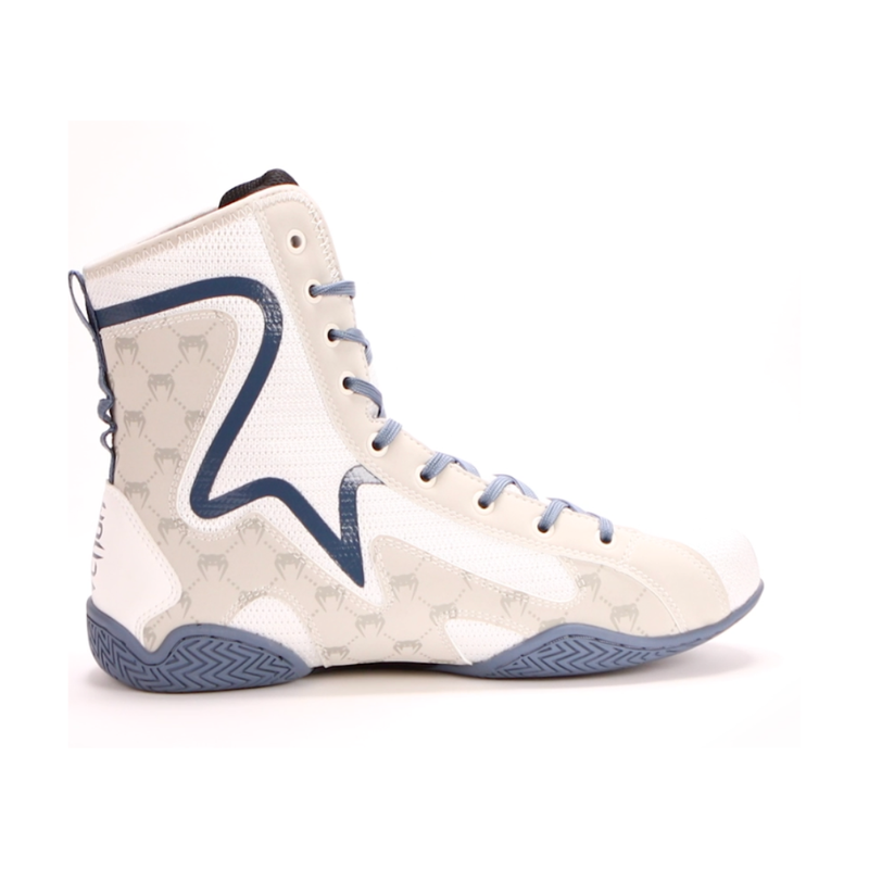 Chaussures de boxe Venum Elite Monogram - Blanc/Bleu