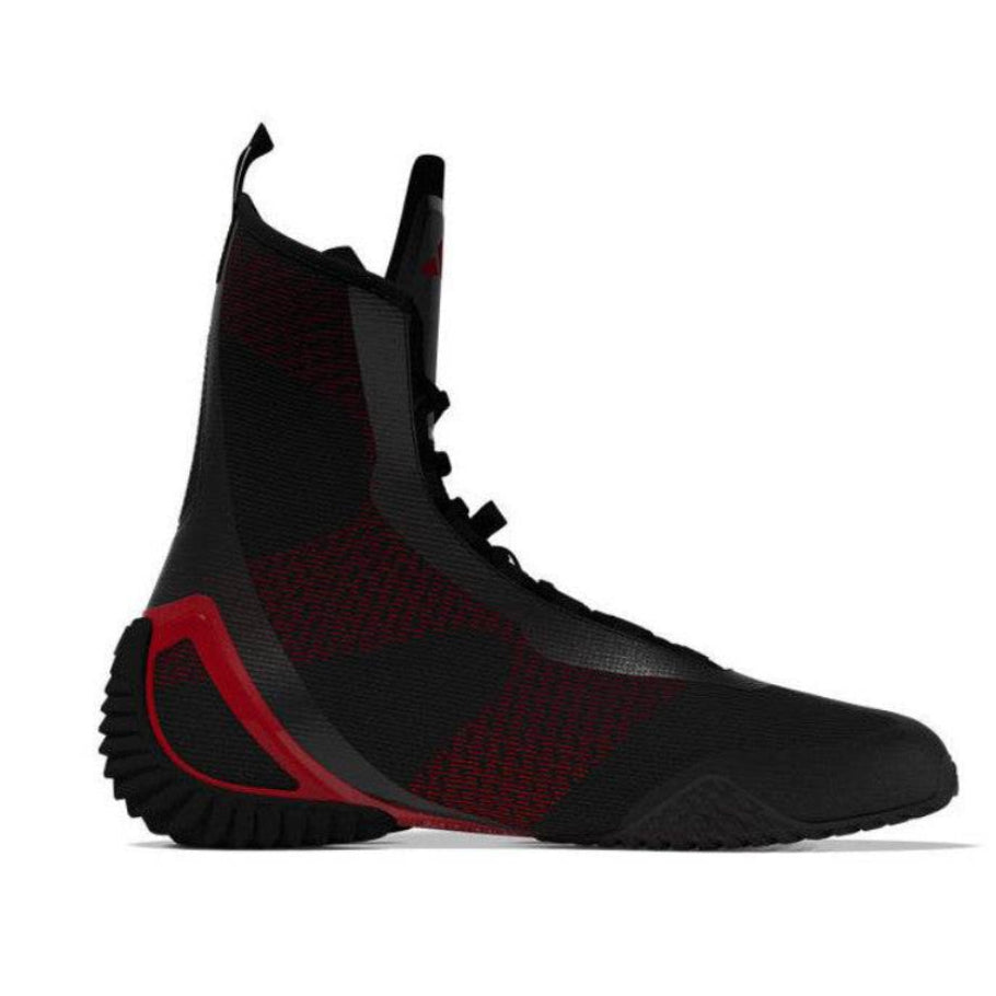 Chaussures de boxe anglaise adidas Speedex Ultra noir et blanc en textile respirant, semelle EVA et renfort 3D, éco-conçues en matières recyclées