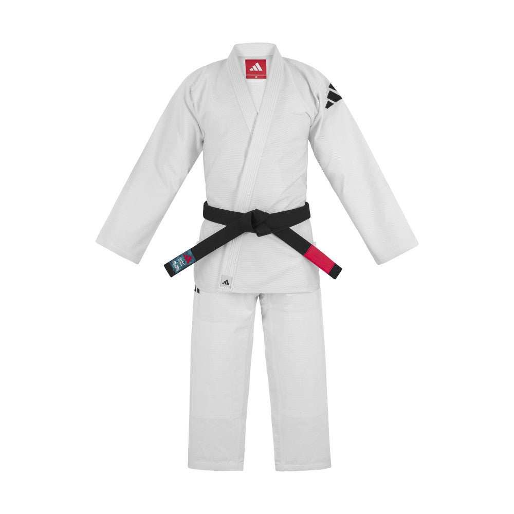 Kimono de Jiu jitsu blanc Adidas Challenge New en coton robuste avec renforts aux genoux et ripstop pantalon