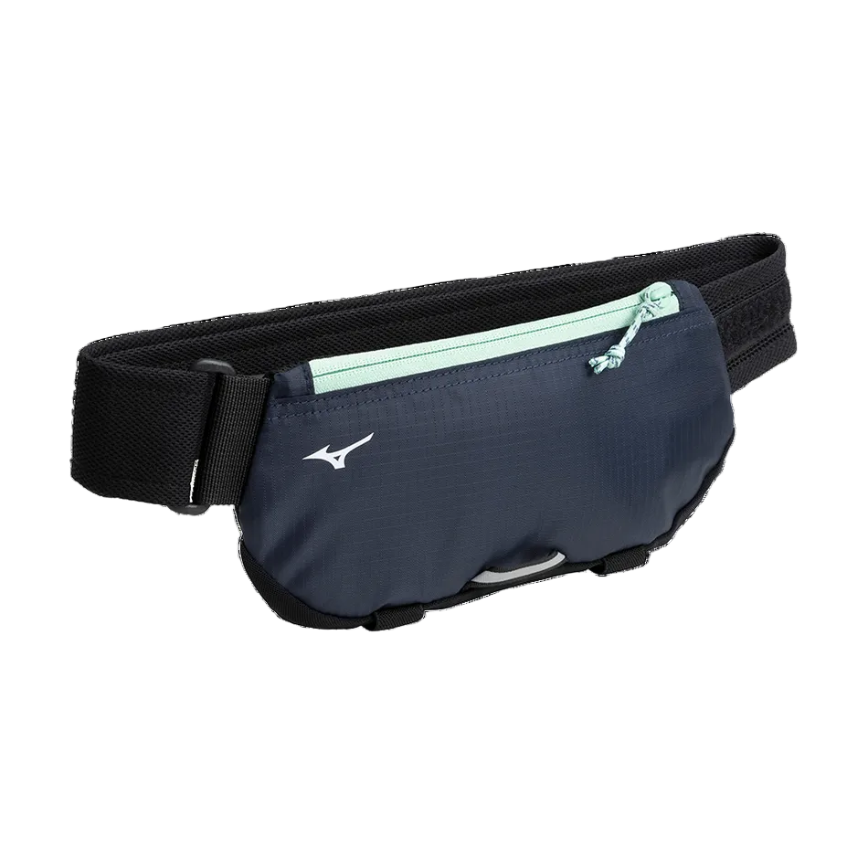 Sac banane Mizuno running bleu léger avec bande réfléchissante