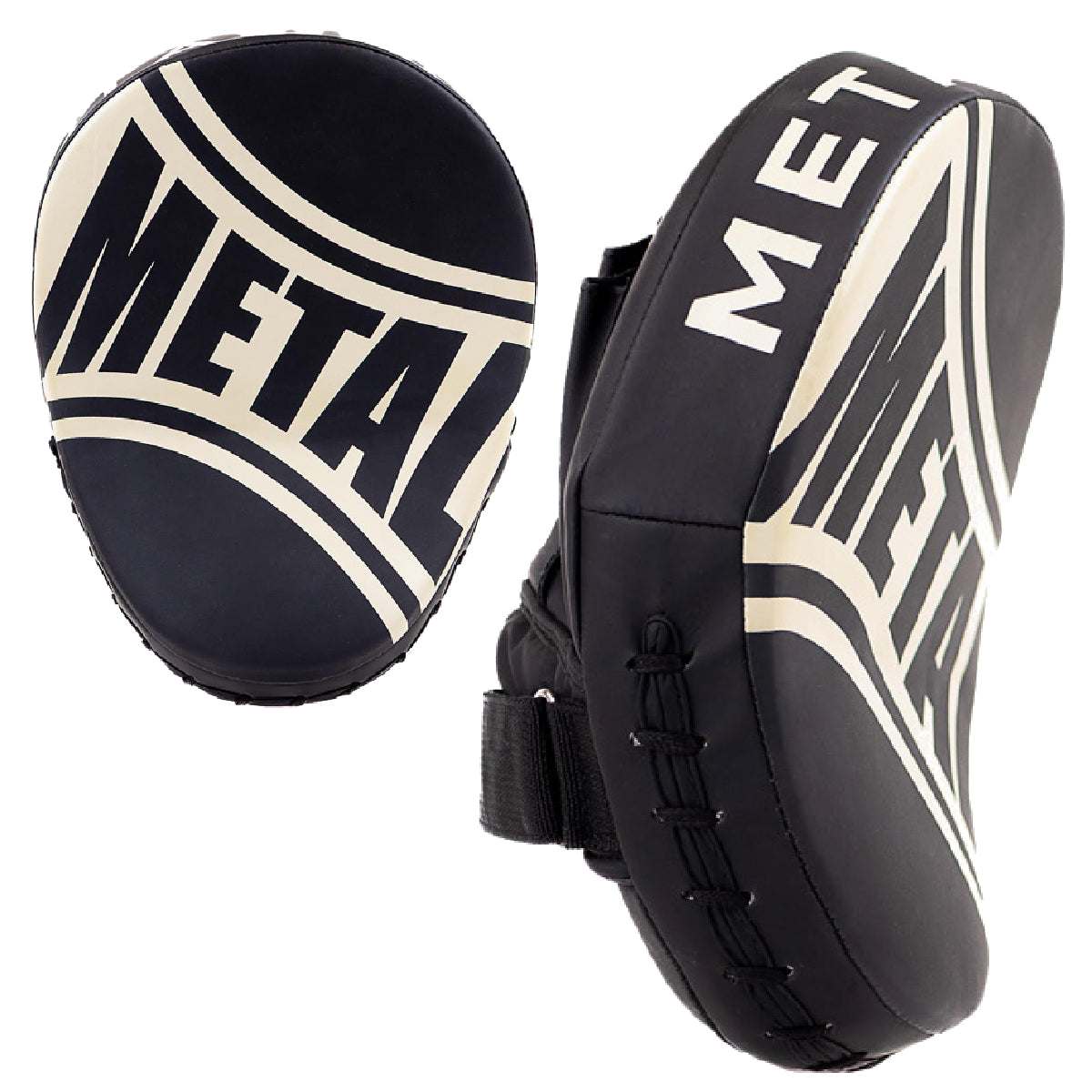 Pattes d'Ours courbées noires Metal Boxe en PU avec mousse haute absorption pour entraînements intensifs de boxe, kick-boxing et MMA