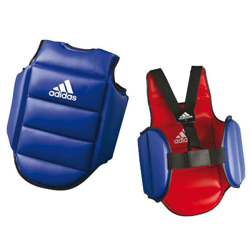 Plastron de karaté réversible adidas - Bleu/Rouge