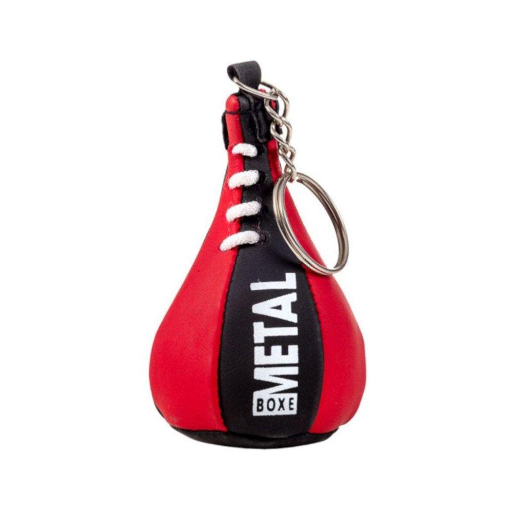 Porte-clés Metal Boxe miniature forme poire de vitesse finitions noir et or noir et rouge Mirror