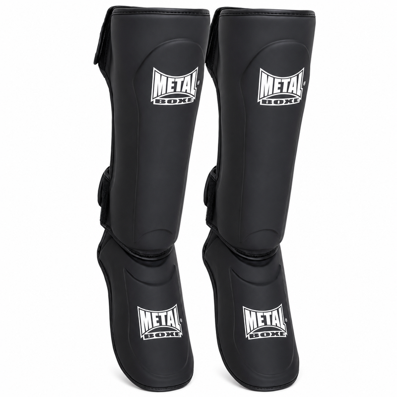 Protège-tibias et pieds Metal Boxe One - Noir