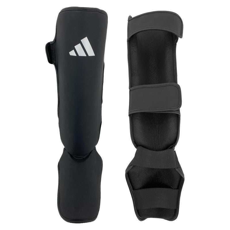 Protège-tibias et pieds Adidas noir en PU avec rembourrage mousse haute densité pour kick-boxing et muay-thaï