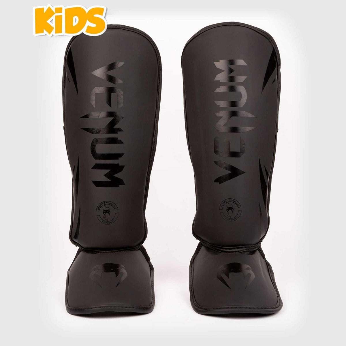 Protège-tibias enfant Venum Challenger noir haute densité pour boxe pieds-poings