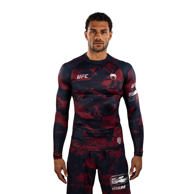 Rashguard manches longues UFC Zenith by Venum Authentic Fight Week - Bleu marine/Bordeaux/Argent