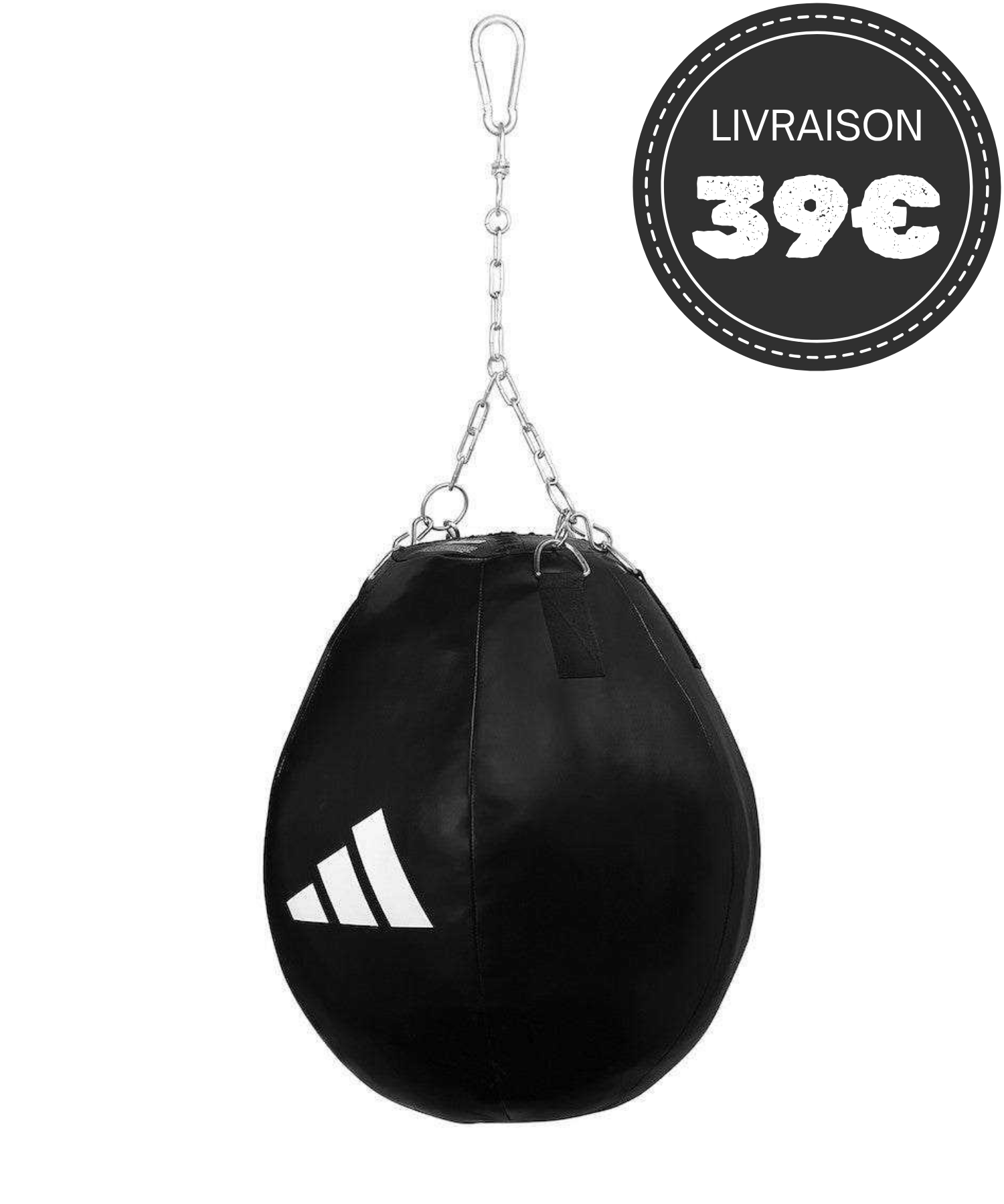 Sac de frappe Adidas Uppercut Boule noir et blanc pour entraînement intensif arts martiaux et boxe