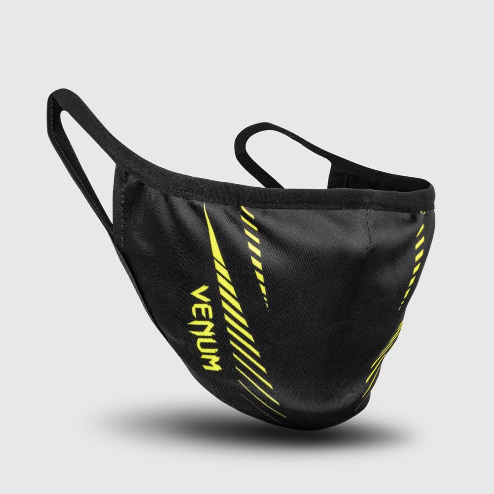 Masque de protection Venum noir et jaune fluo, masque barrière en tissu lavable