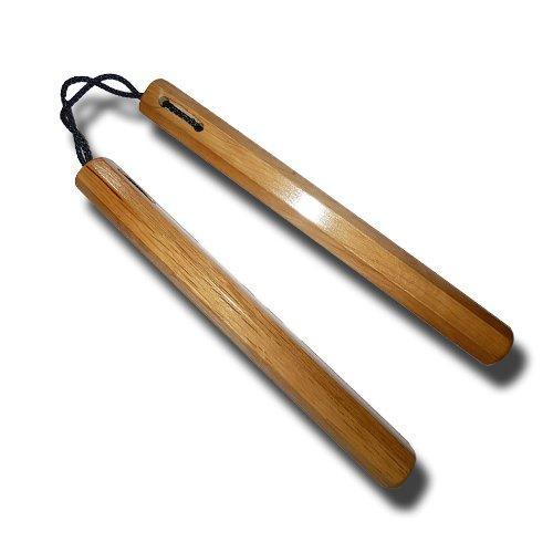 Nunchaku bois corde naturel octogonal 35 cm Noris
