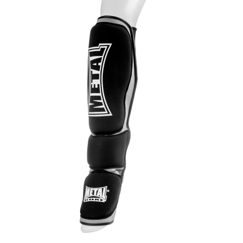 Ergonomic black neoprene Protège tibia-pieds Metal Boxe MB888N for martial arts and combat sports training