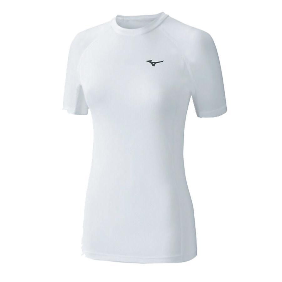 Rashguard Mizuno Bio Gear manches courtes femme blanc pour le judo en compétition