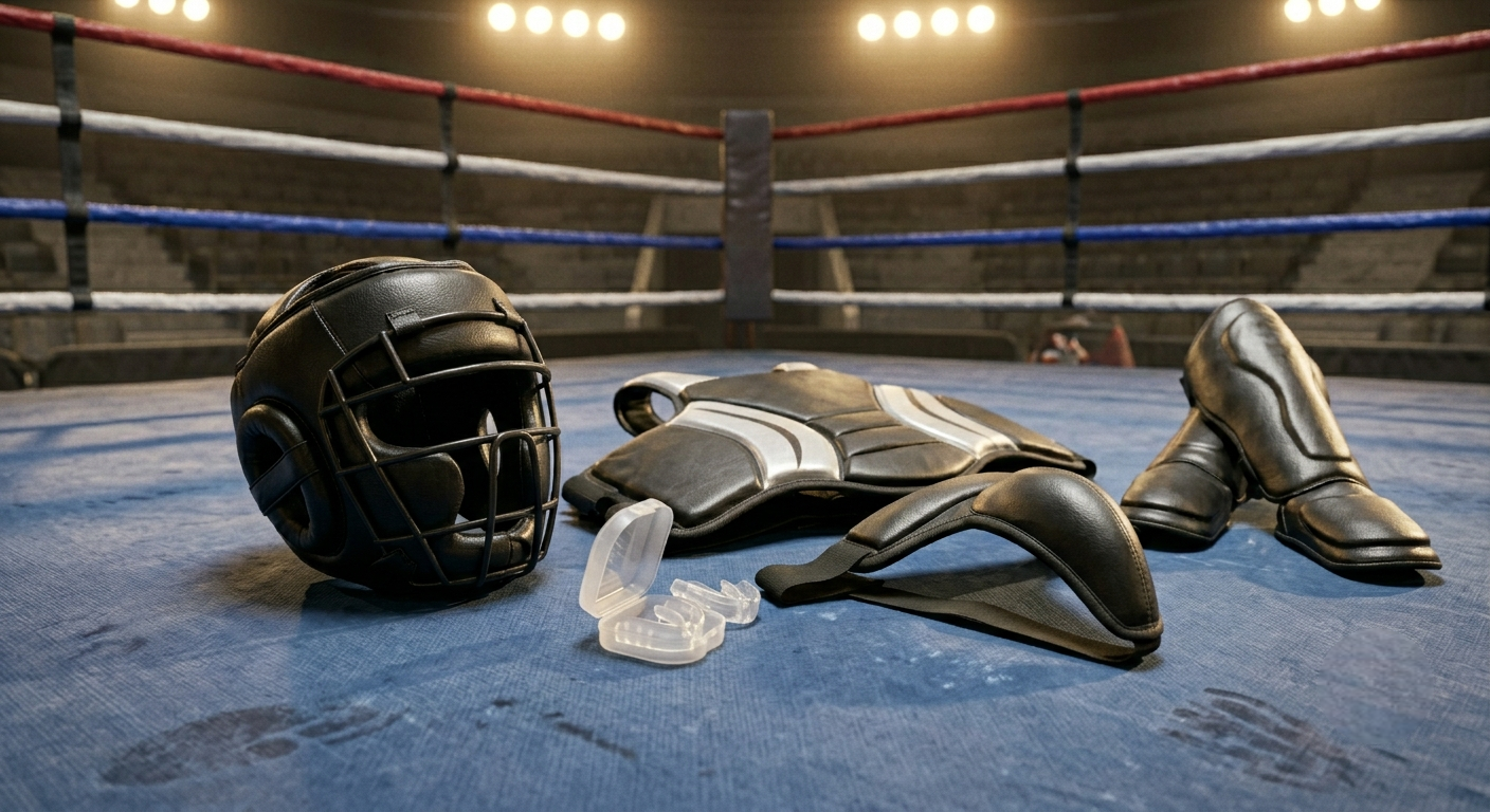Protections de combat détaillées par zone du corps pour sécurité optimale