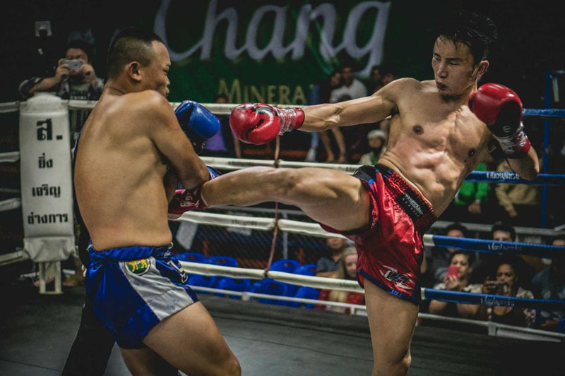 Le développement international du MMA illustré par des combattants en action dans une arène moderne