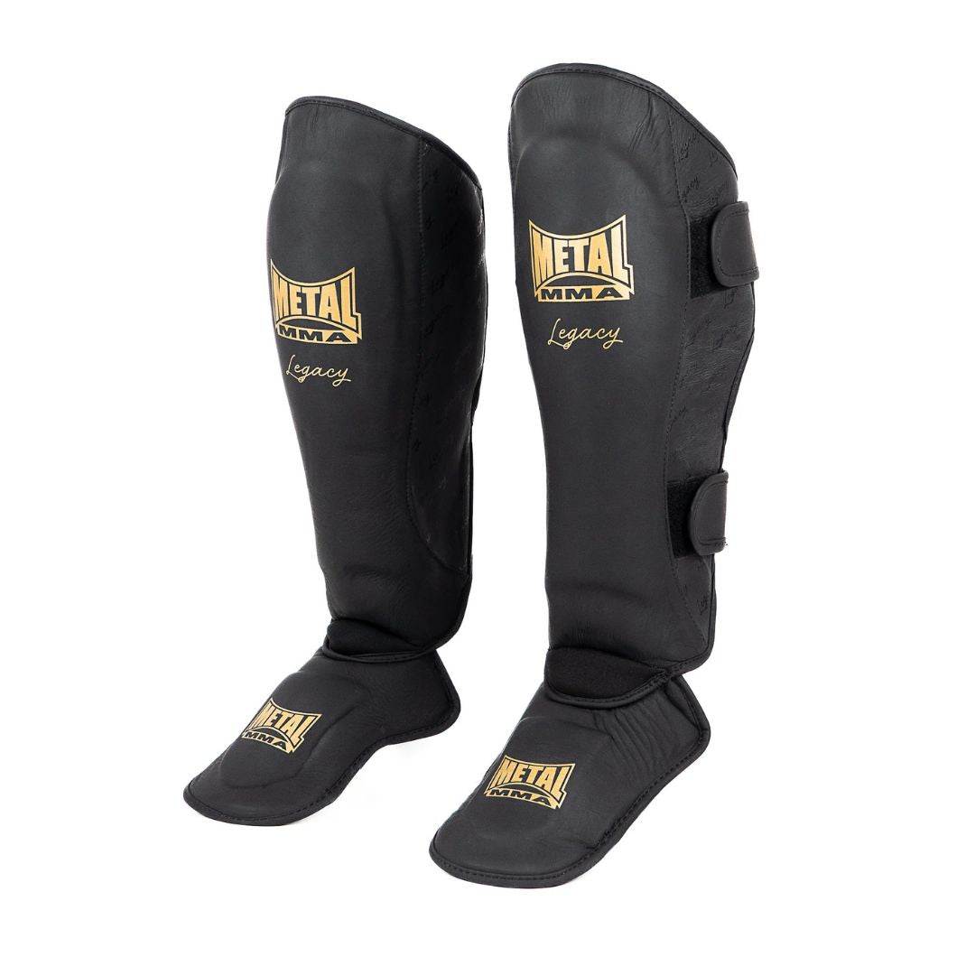 Protège Tibias-Pieds MMA LEGACY - Metal Boxe - Noir/Or