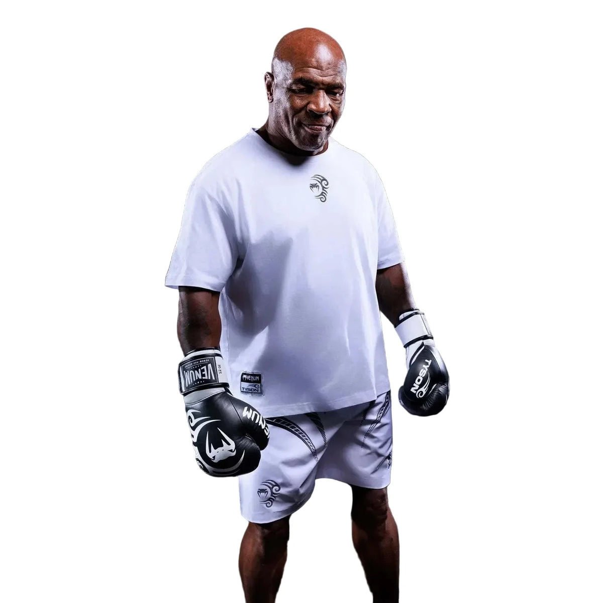 T-shirt Venum x Mike Tyson noir avec design tigre iconique pour boxe et sports de combat
